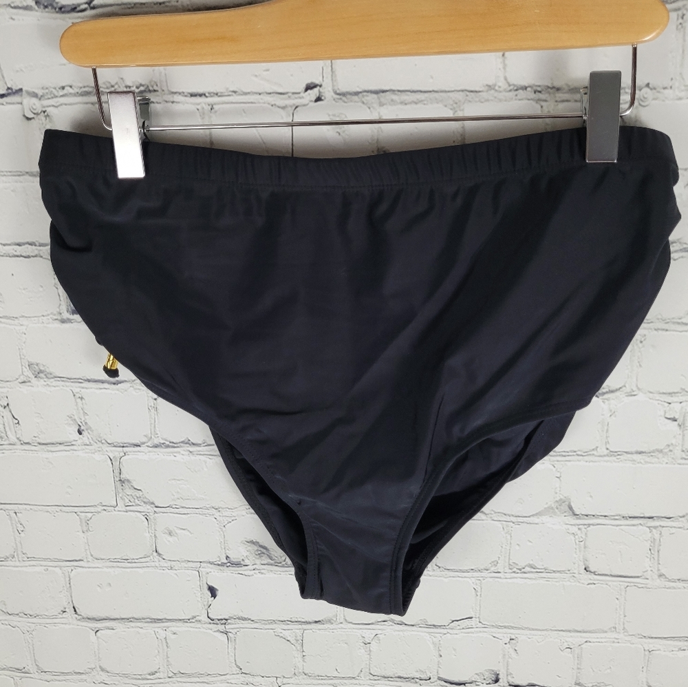 SIMON CHANG | ruched tie-up sides bikini swim bottoms